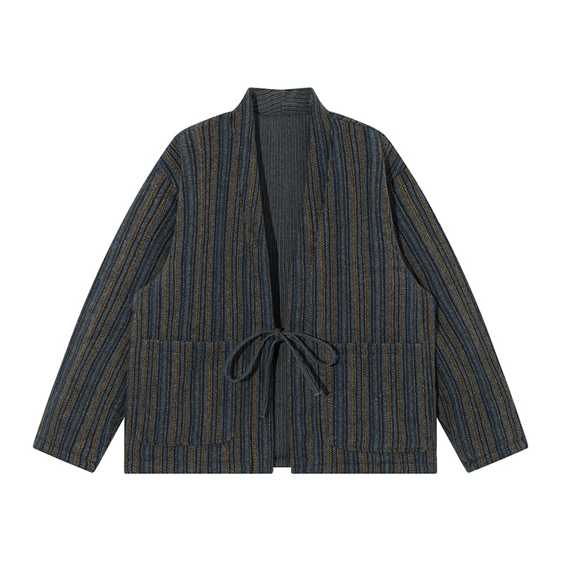 Traditional Winter Japanese Clothing - Japanese Style Striped Kimono Jacket Autumn