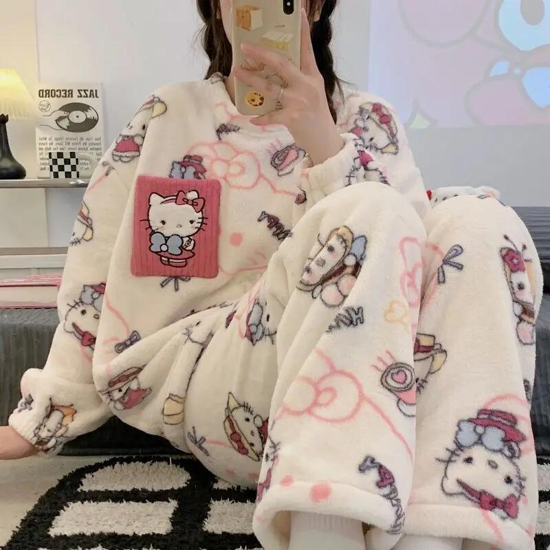 Winter Clothes - Women's Pajamas Hello Kitty Autumn Winter