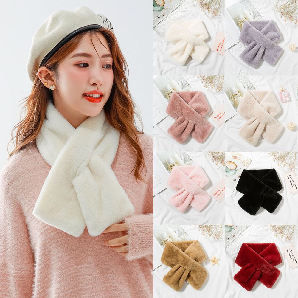 Winter Clothing Accessories - Solid Color Faux Rabbit Fur Plush
