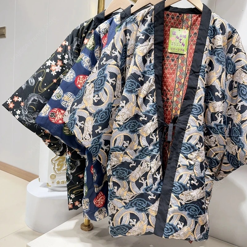 Traditional Winter Japanese Clothing - Winter Hanten Coats for Men Women