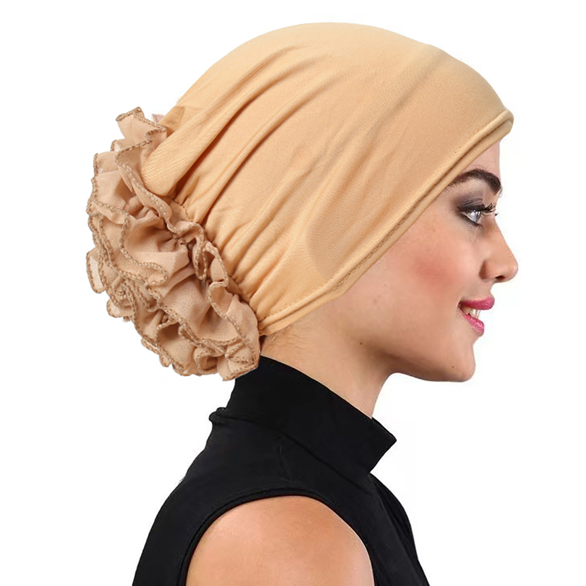 Winter Clothing Accessories - Solid Color Flower Decorated Women Muslim