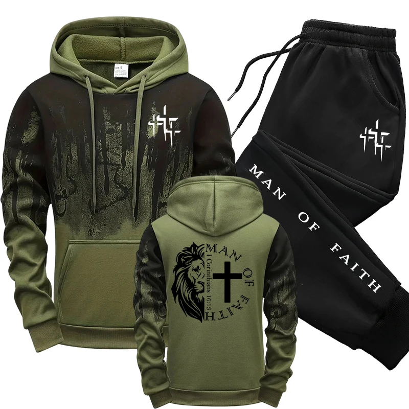 Winter Clothes - Man of Faith Pattern Men's Set