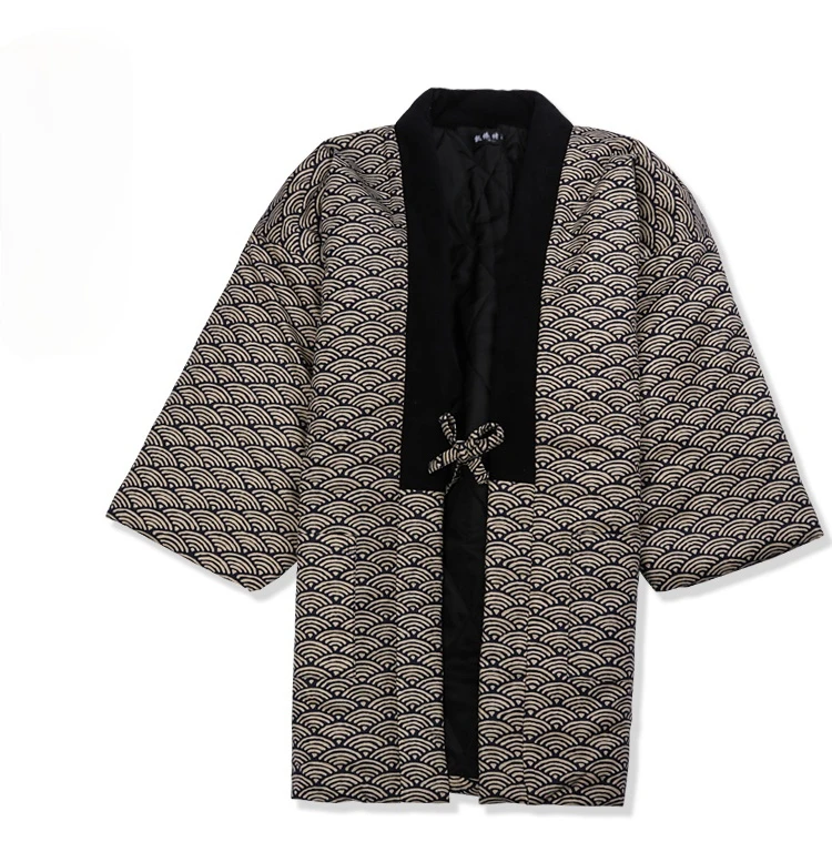 Traditional Winter Japanese Clothing - Hanten Jacket Men Padded Cotton Winter