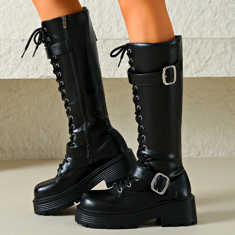 Platform Chunky Sole Women Kne - Winter Clothing Material ulasan dan harga