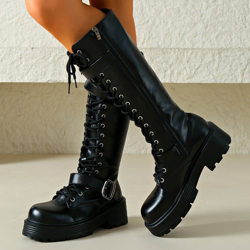 Platform Chunky Sole Women Kne - Winter Clothing Material ulasan dan harga