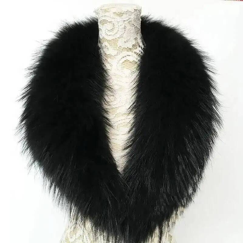 Natural Raccoon Fur Collar Rea - Winter Clothing Women Sale ulasan dan harga