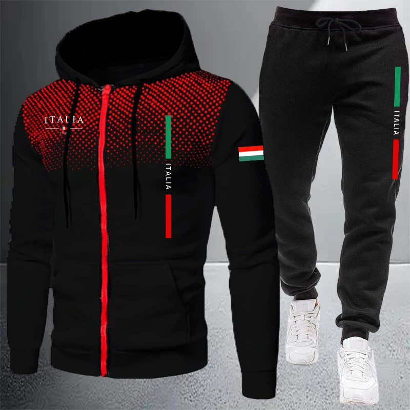 Men's Tracksuit Casual Zip Hoo - Winter Clothing Uae ulasan dan harga