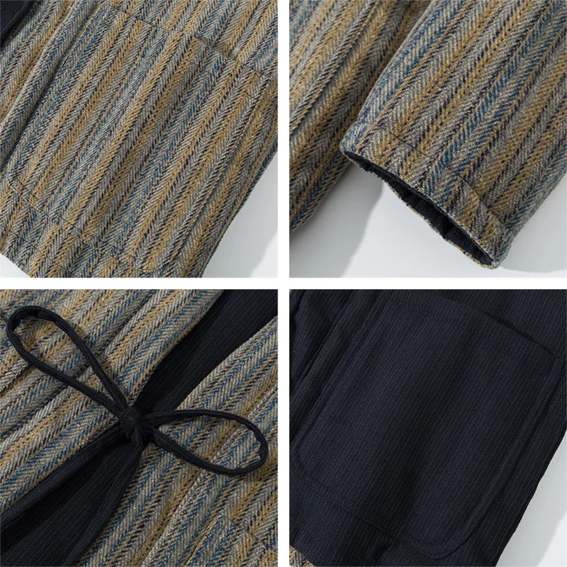 Japanese Style Striped Kimono  - Traditional Winter Japanese Clothing ulasan dan harga