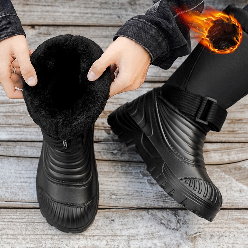 Men's New Snow Boots for Autum - Winter Clothing Material ulasan dan harga