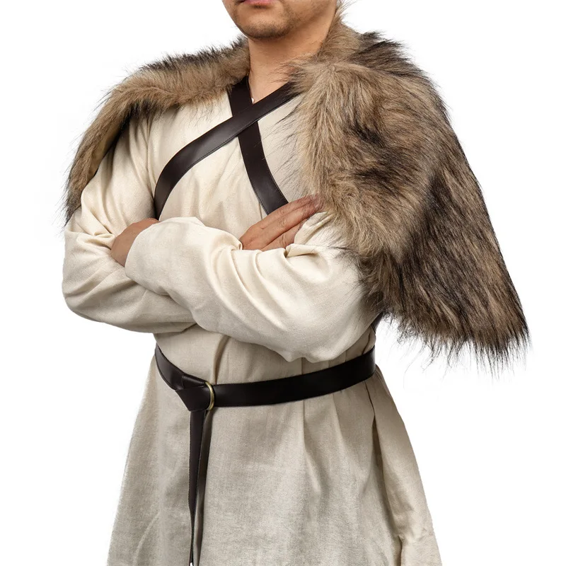 Viking Cloak Faux Fur Collar C - Winter Clothing Accessories ulasan dan harga