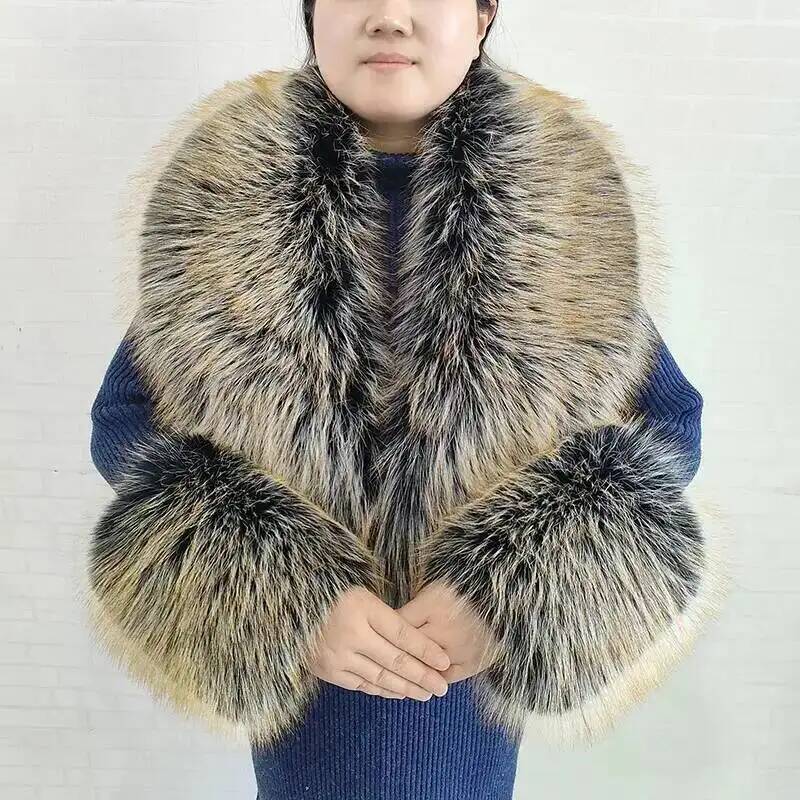 Large Women Faux Fox Fur Scarf - Winter Clothing Clearance Sale ulasan dan harga