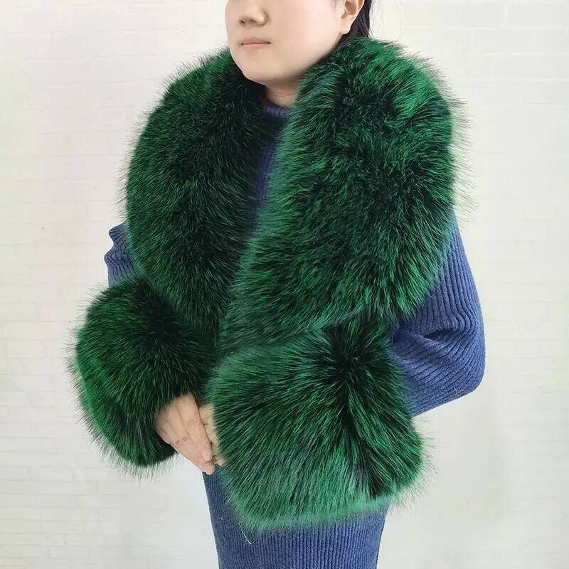 Large Women Faux Fox Fur Scarf - Winter Clothing Clearance Sale ulasan dan harga