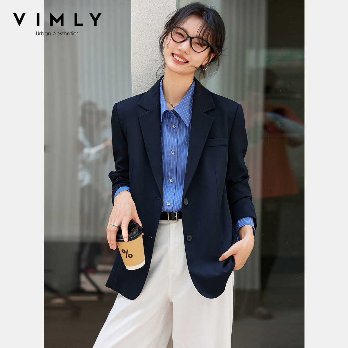 VIMLY Women's Navy Blue Jacket - Winter Clothing Trends 2026 ulasan dan harga