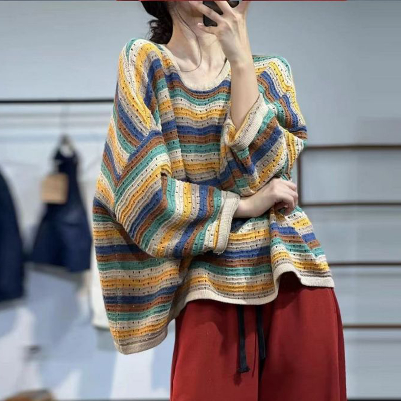 Spring Women Striped Long Slee - Yellow Winter Clothing ulasan dan harga