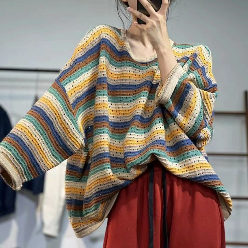 Spring Women Striped Long Slee - Yellow Winter Clothing ulasan dan harga