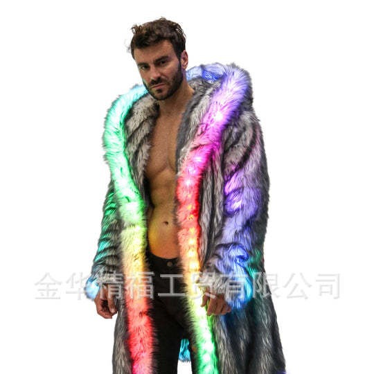 Faux Fur Coat Men Hooded Outer - Winter Clothing Uae ulasan dan harga