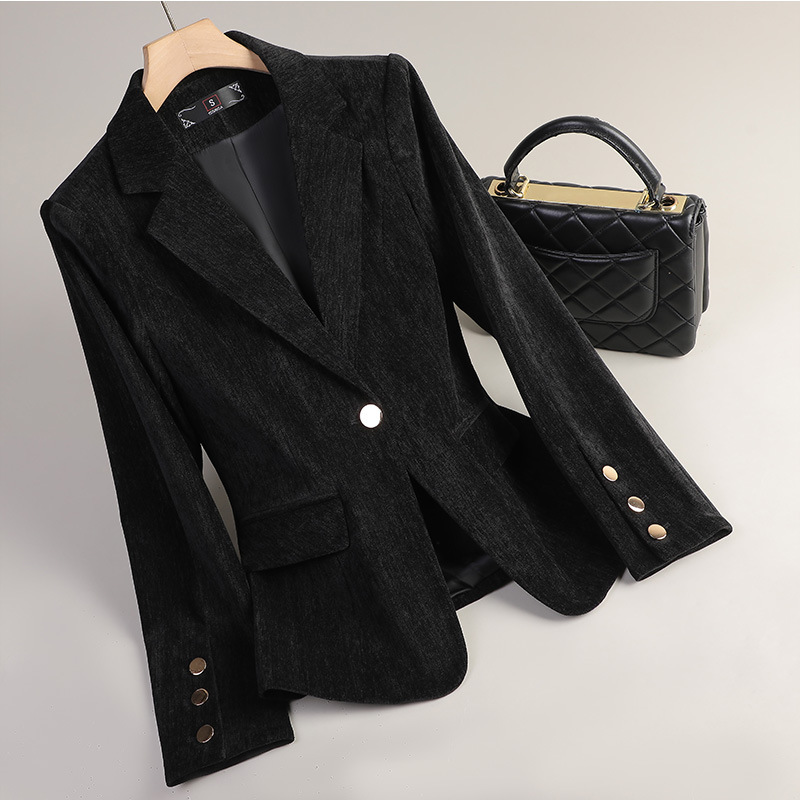 Yellow Gold Velvet Blazer Wome - Yellow Winter Clothing ulasan dan harga