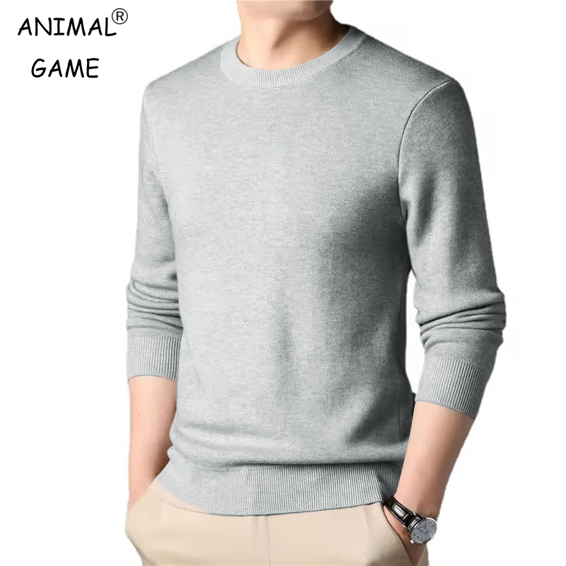 Men's Solid Color Knitted Pull - Winter Clothing Uae ulasan dan harga