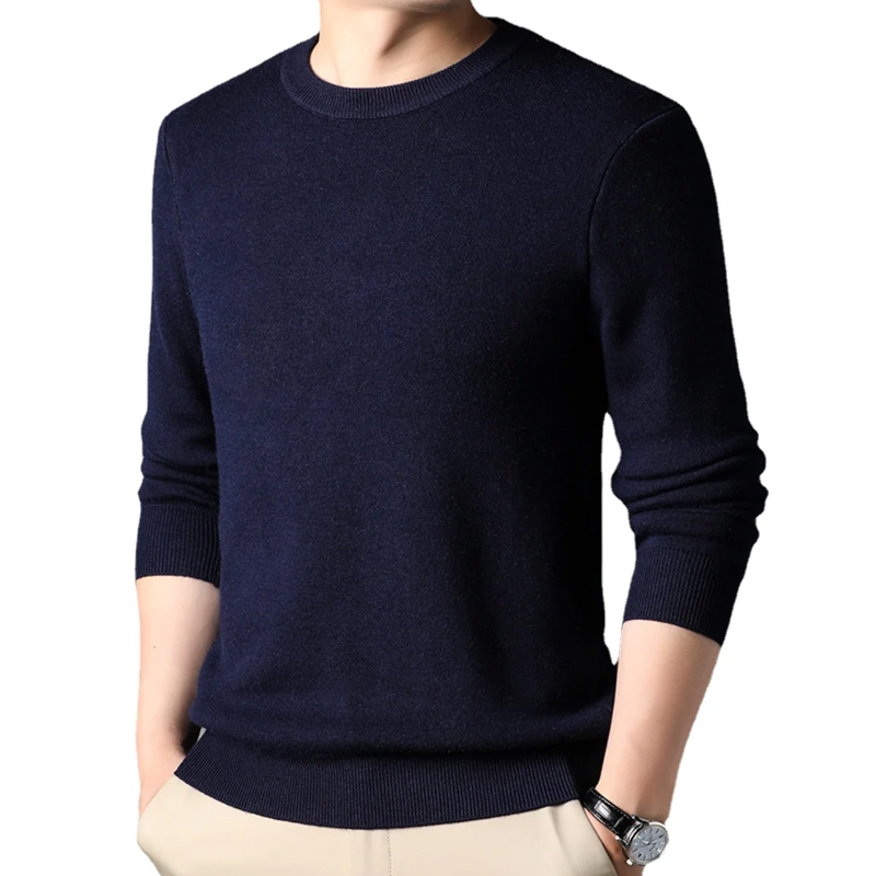 Men's Solid Color Knitted Pull - Winter Clothing Uae ulasan dan harga