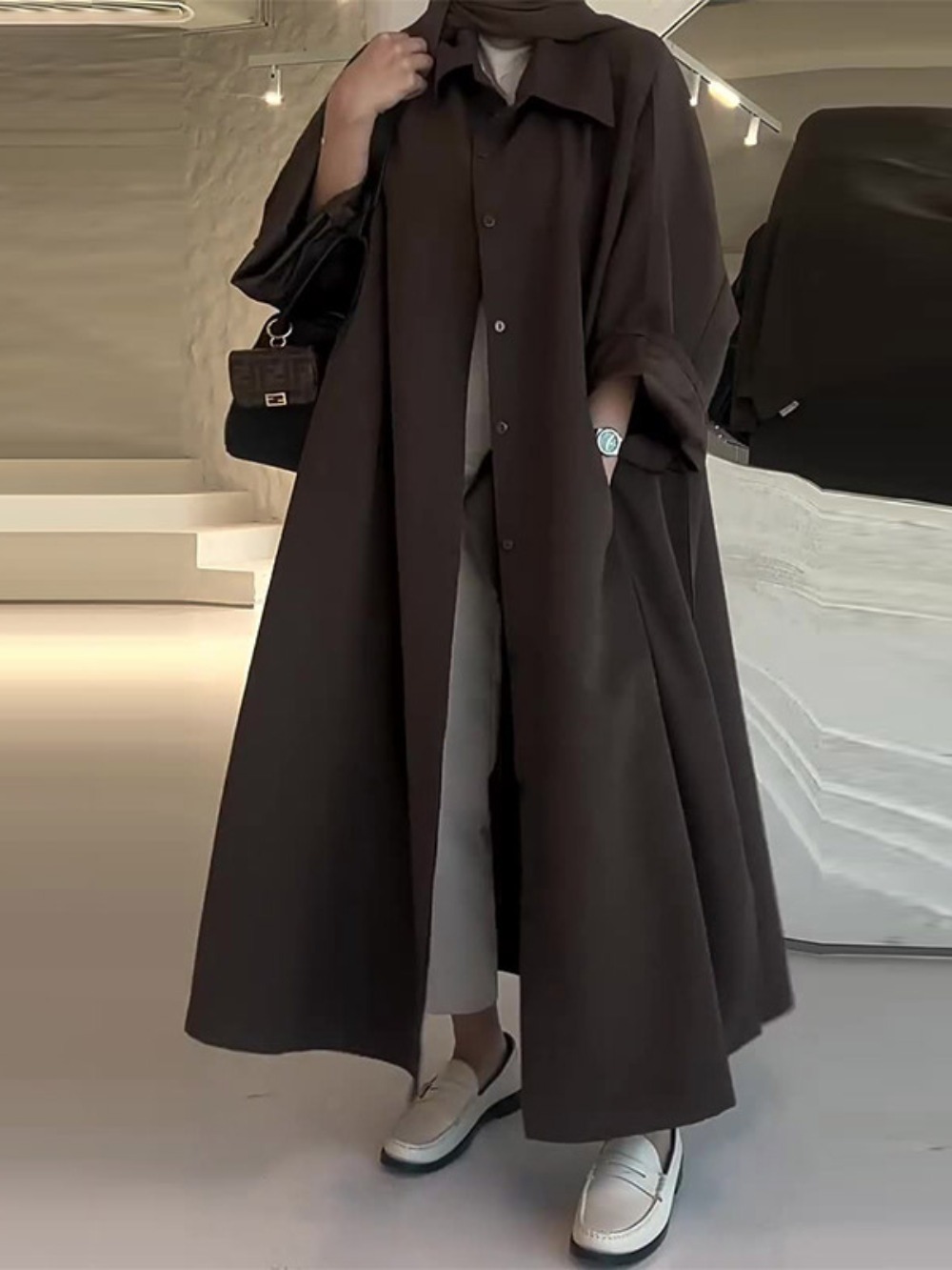 Eid Muslim Women Abaya Trench  - Winter Clothing Women Sale ulasan dan harga