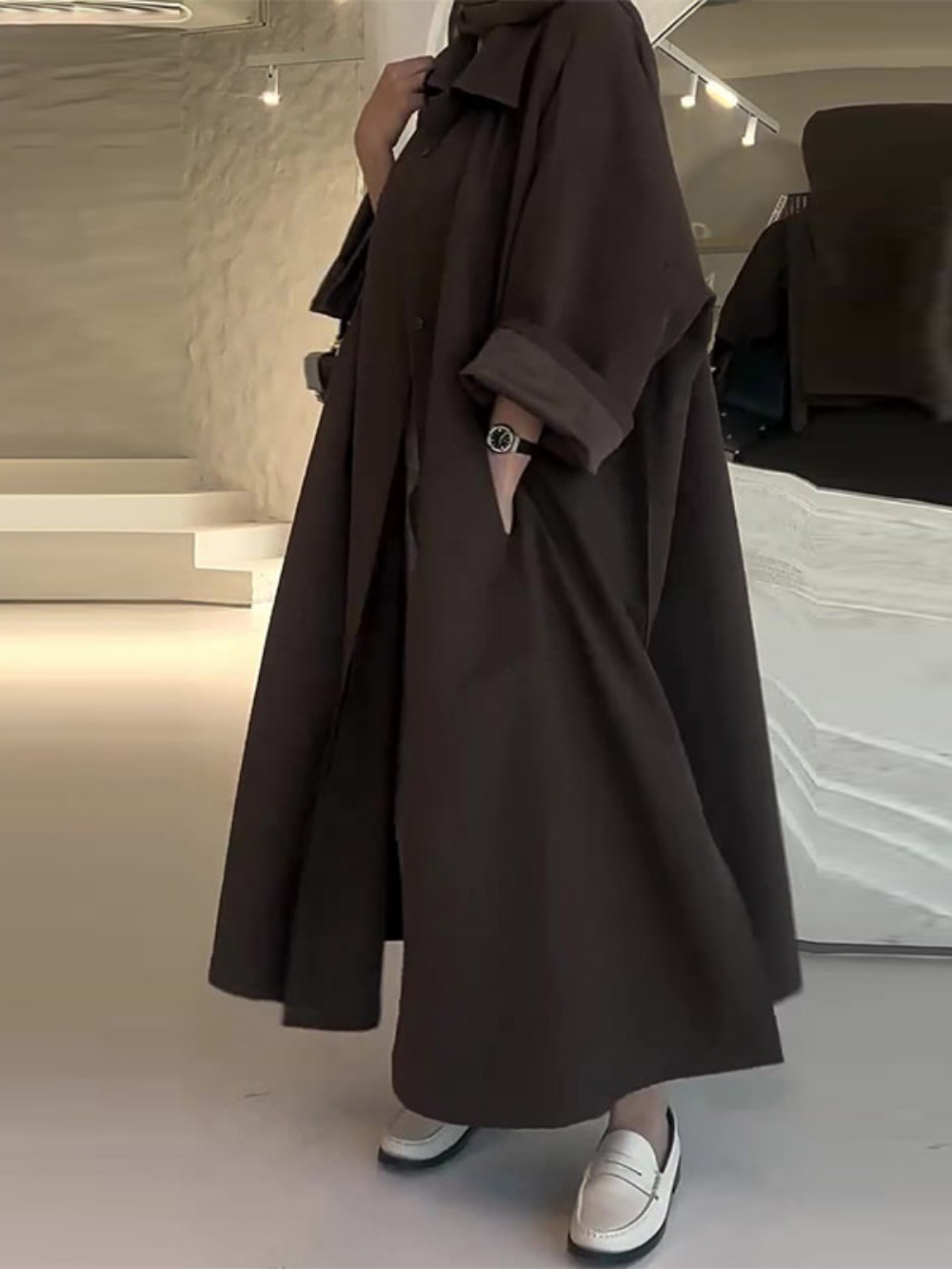 Eid Muslim Women Abaya Trench  - Winter Clothing Women Sale ulasan dan harga