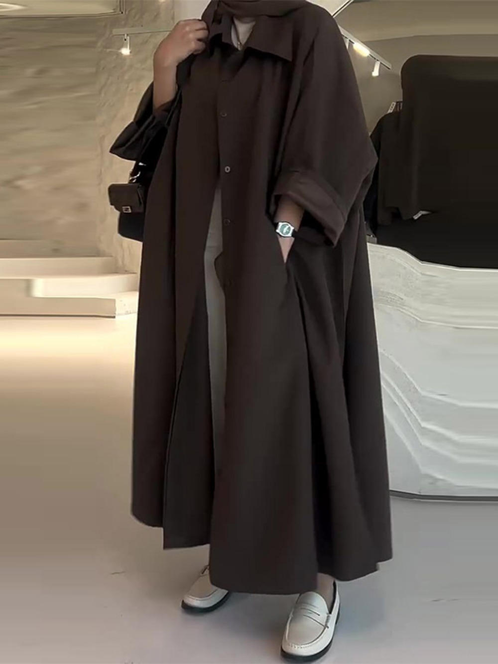 Eid Muslim Women Abaya Trench  - Winter Clothing Women Sale ulasan dan harga