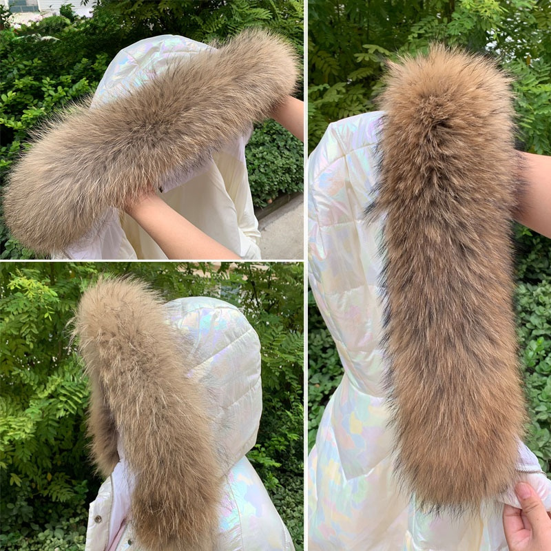 Real Fur Collar for Coat Parka - Winter Clothing Women Sale ulasan dan harga