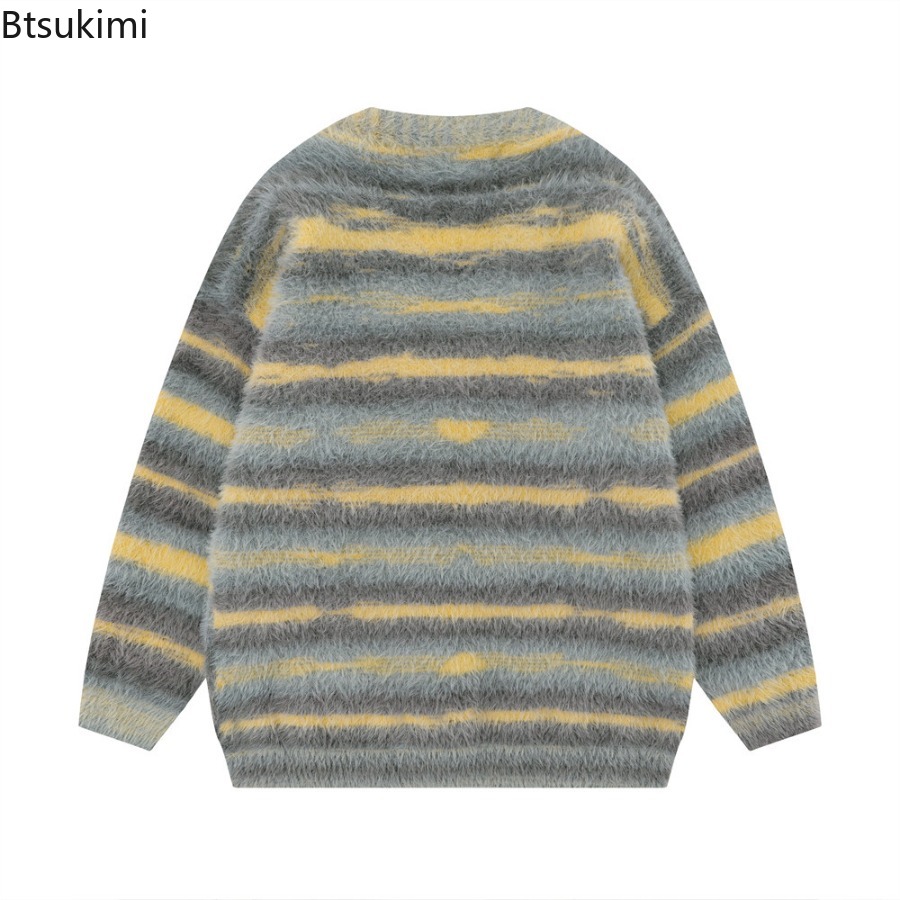 Men's Yellow Striped Thickened - Yellow Winter Clothing ulasan dan harga