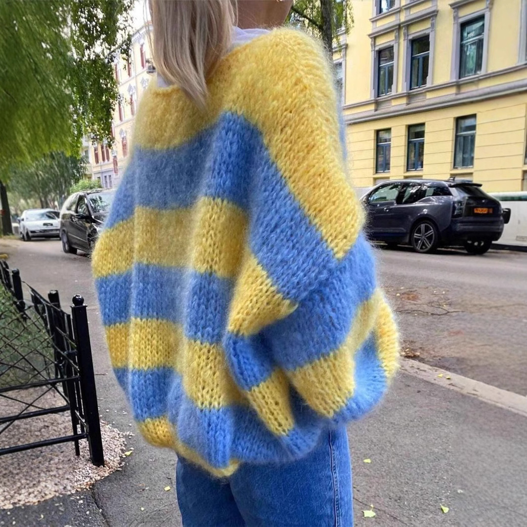 Casual Blue & Yellow Striped K - Yellow Winter Clothing ulasan dan harga