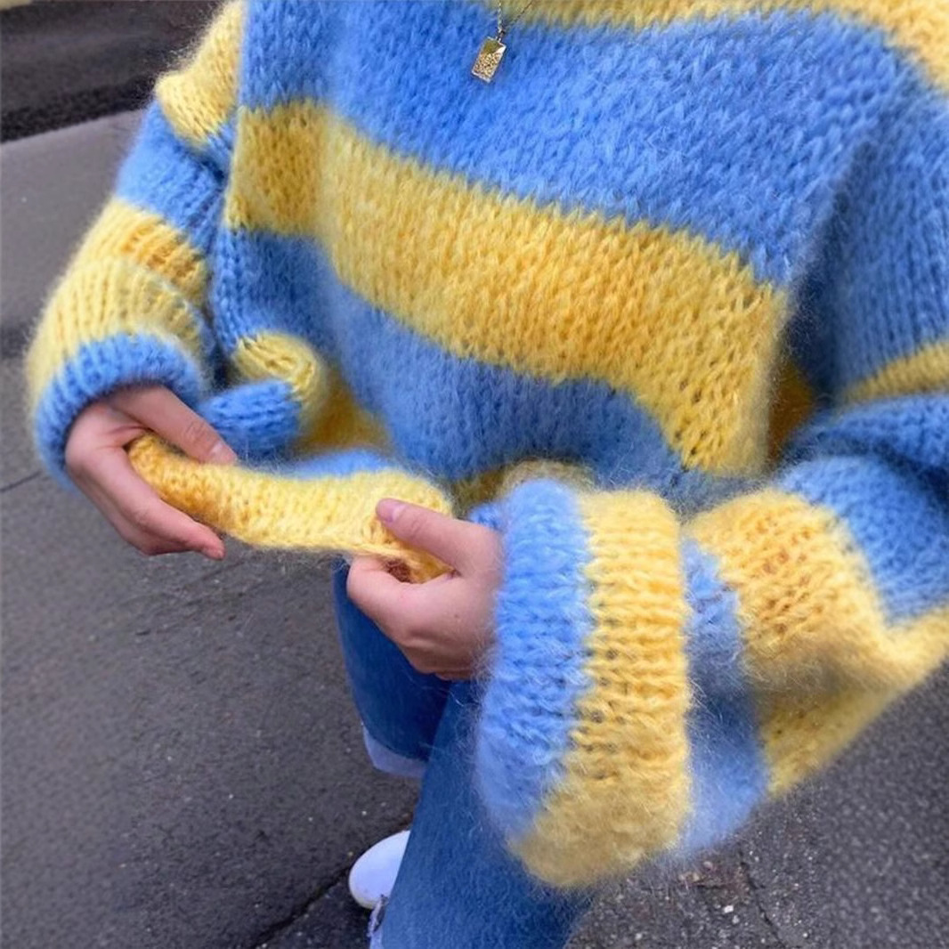 Casual Blue & Yellow Striped K - Yellow Winter Clothing ulasan dan harga