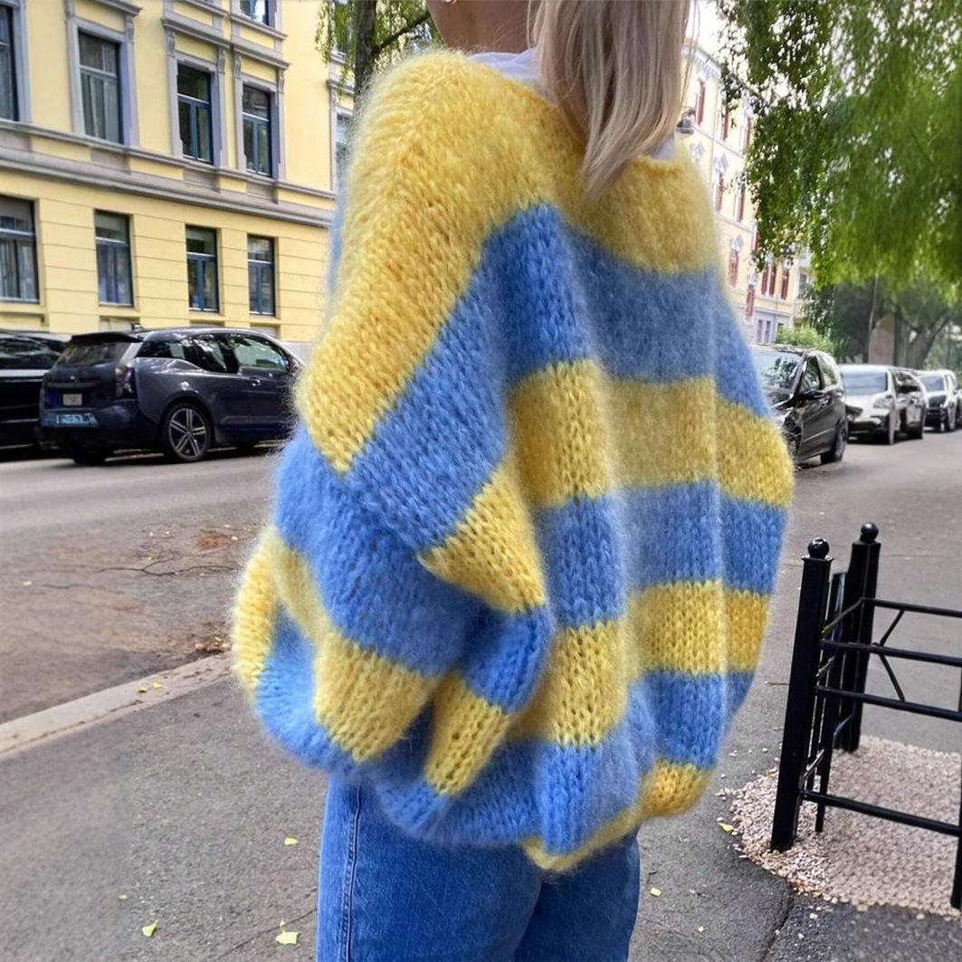 Casual Blue & Yellow Striped K - Yellow Winter Clothing ulasan dan harga