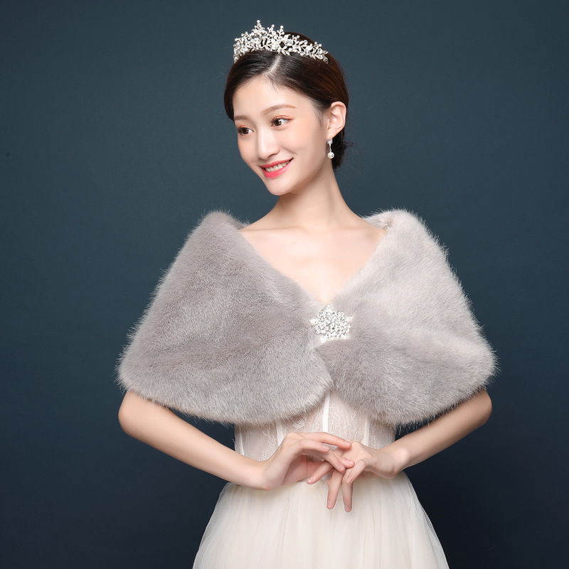Women Bridal Shawl Wedding Cap - Winter Clothing Women Sale ulasan dan harga