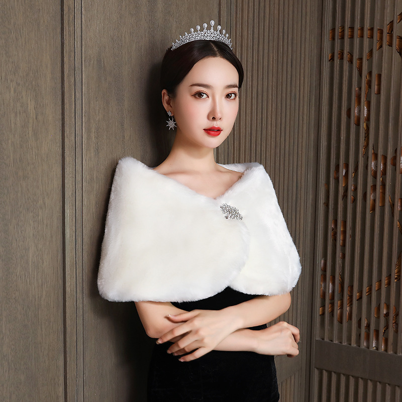Women Bridal Shawl Wedding Cap - Winter Clothing Women Sale ulasan dan harga
