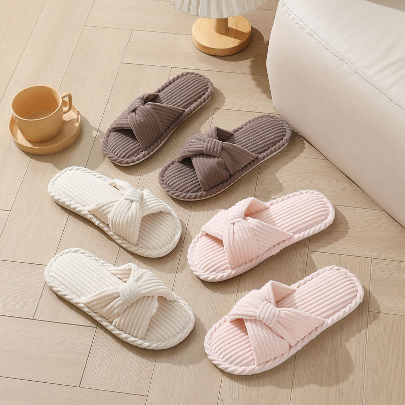 Corduroy Cross Strap Home Slip - Winter Clothing Material ulasan dan harga