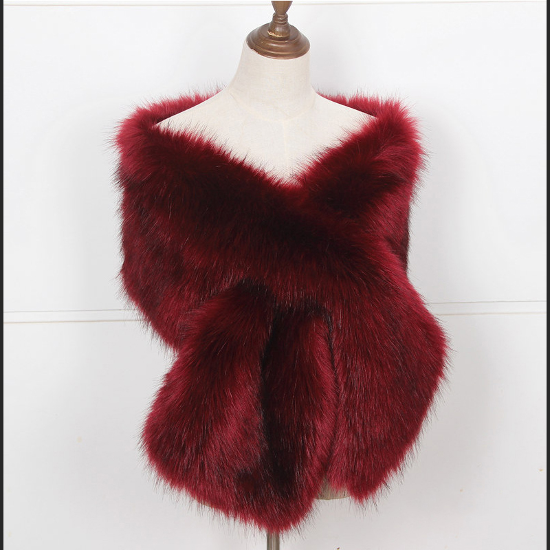 Faux Fox Fur Women Wraps Long  - Winter Clothing Ladies ulasan dan harga