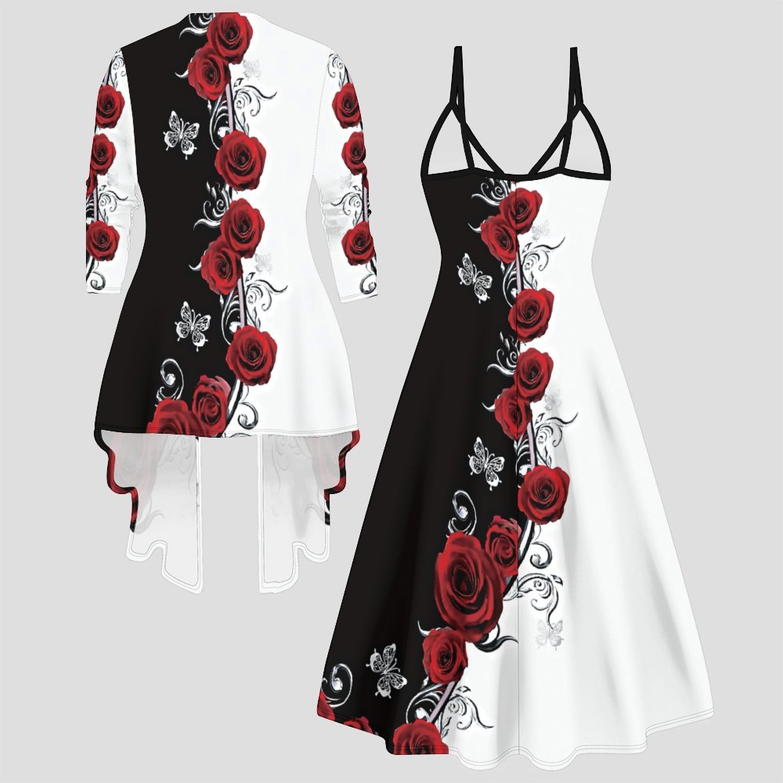 Print Two Piece Set Women Midi - Winter Clothing Women Sale ulasan dan harga