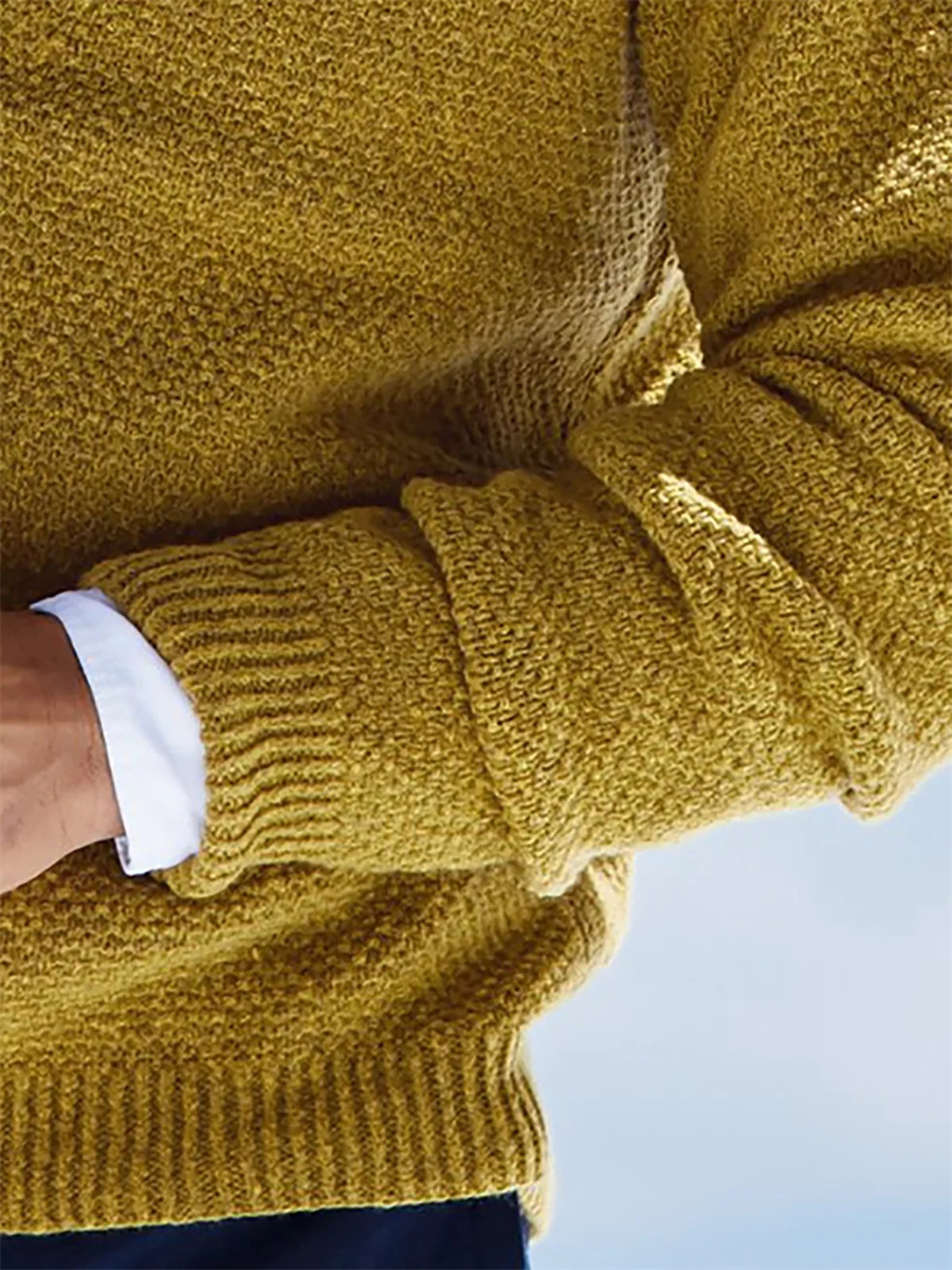 Autumn Winter Men Sweaters Kni - Yellow Winter Clothing ulasan dan harga
